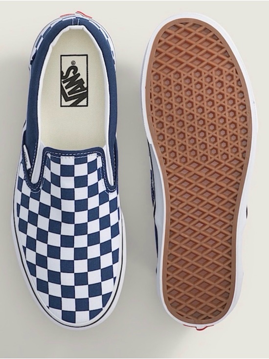 Vans Shoes - Vans Slip-On Checkerboard Sneakers - Navy & White